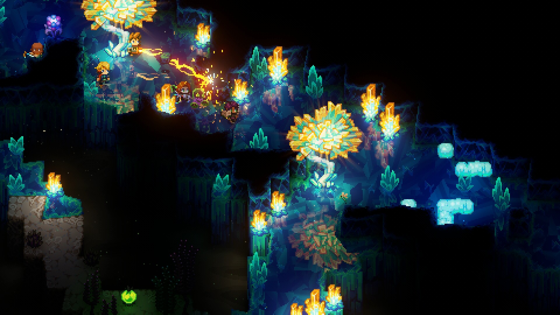 护核纪元 绚丽的水晶洞穴生物群系激烈战斗